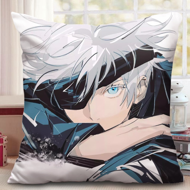Xinchangda Itadori Yuji/Gojo Satoru Coussin en Peluche Doux d'Anime 35 x 35 cm - Décoratif pour Canapé avec Dossier - Cadeau d'Anniversaire