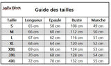 guide des tailles veste en jean Jujutsu Kaisen