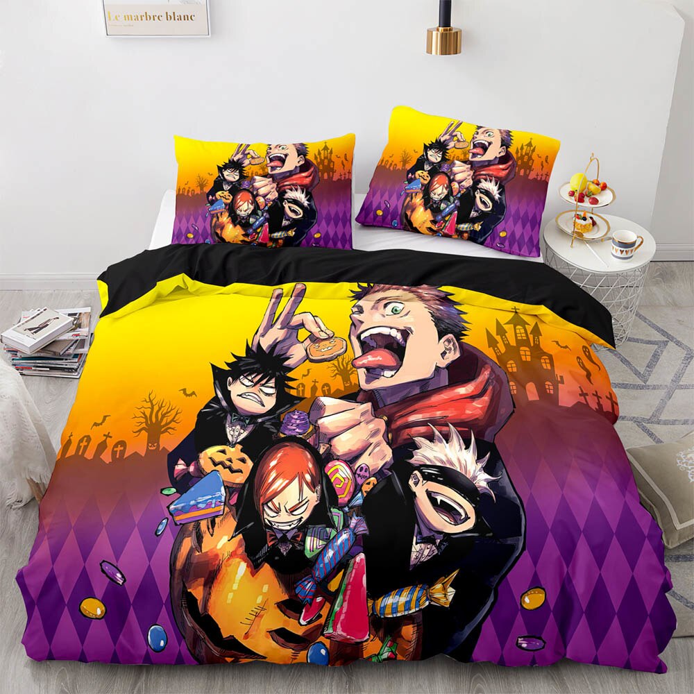 Parure de couette Halloween Couple Crâne - 100% Microfibre - Fermeture Parure de couette Halloween Couple Crâne - 100% Microfibre - Fermeture