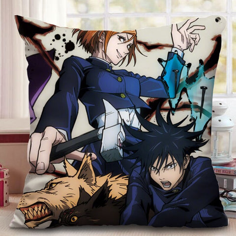 Coussin Jujutsu Kaisen Nobara et Megumi