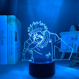 Lampe 3D  Jujutsu Kaisen Yuji Itadori front Sukuna bleu