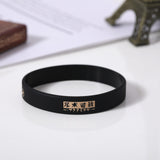 Bracelet noir Jujutsu Kaisen Yuji X Gojo Japon ecriture doré