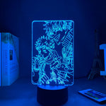 Lampe 3D  Jujutsu Kaisen Yuji Itadori et Gojo Satoru bleu