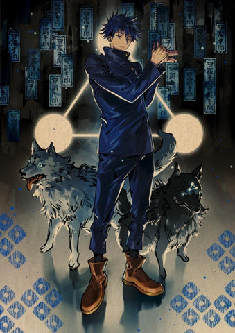 Poster Jujutsu Kaisen Fushiguro Loup de Jade