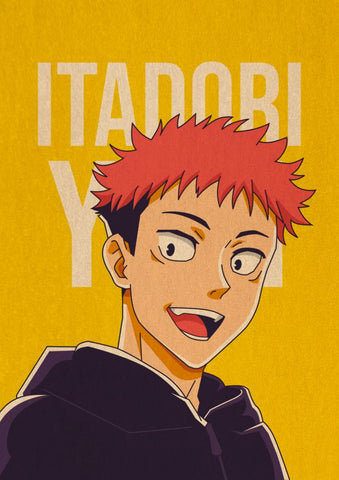 Poster Jujutsu Kaisen Itadori Yuji Joyeux