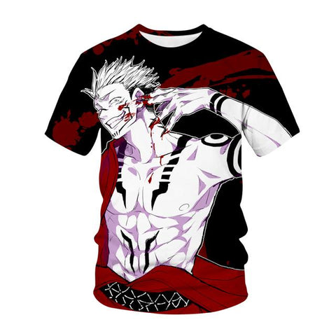 T-Shirt Jujutsu Kaisen Griffes Rouges Sukuna