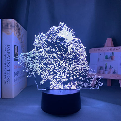 Lampe 3D Jujutsu Kaisen Yuji et l'oiseau de Megumi la boutique