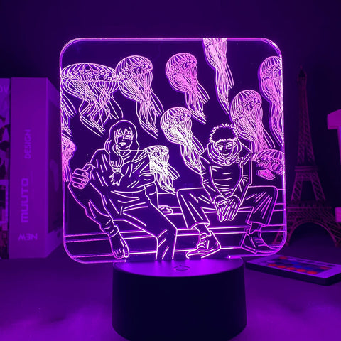 Lampe 3D  Jujutsu Kaisen Les Méduses Yuji violet