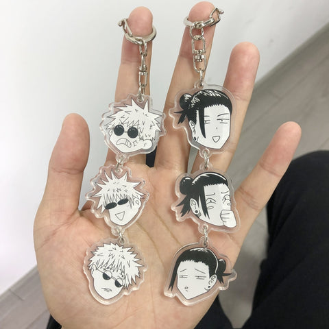 Porte-clés Jujutsu Kaisen Gojo Satoru lunettes X Geto