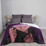 Plaid  doux décoration lit Jujutsu Kaisen Gojo Violet