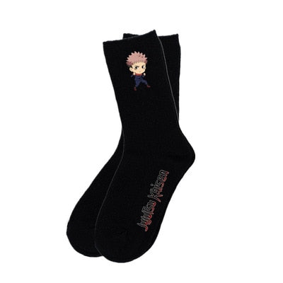 Chaussettes Jujutsu Kaisen Noires Yuji Chibi