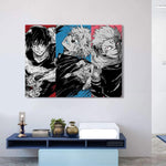 Poster Jujutsu Kaisen Yuta Okkotsu, Gojo Satoru et Sukuna 58 x 80 cm 