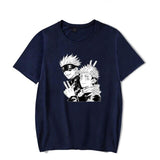 T-shirt Jujutsu Kaisen Gojo Satoru et Yuji Itadori bleu 