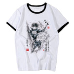 T-shirt Jujutsu Kaisen qualité coton Megumi Fushiguro Calligraphie