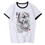 T-shirt Jujutsu Kaisen Sukuna Calligraphie Liseré noir