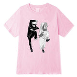 T-shirt Jujutsu Kaisen Gojo et Sukuna rose incroyable 