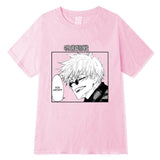 T-Shirt manga Jujutsu Kaisen Satoru Lunettes Rose