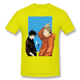 Tee-shirt Jujusu Kasen jaune Yuji et Megumi