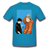 T-shirt Jujutsu Kaisen Yuji et Megumi bleu celeste 