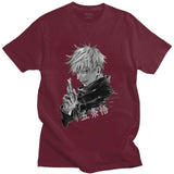 T-Shirt Jujutsu Kaisen Satoru Gojo bordeau