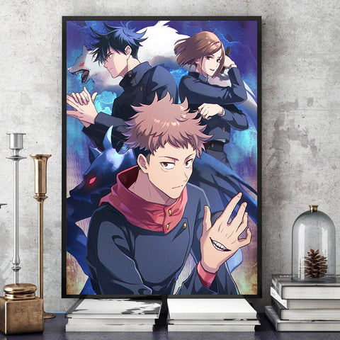 Poster Jujutsu Kaisen Trio d'élite Décoration d'intérieur