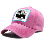 Casquette Jujutsu Kaisen Yuji et Megumi Effrayé rose