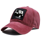 Casquette Jujutsu Kaisen Yuji et Megumi Effrayé bordeau