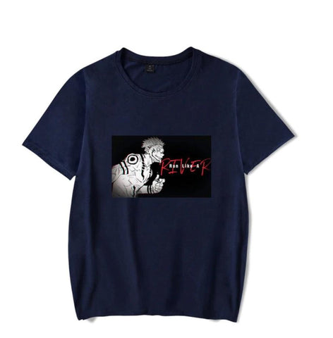 T-shirt Jujutsu Kaisen Sukuna Fléau bleu